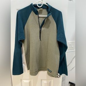 Teal and green/grey quart zip Melanzana